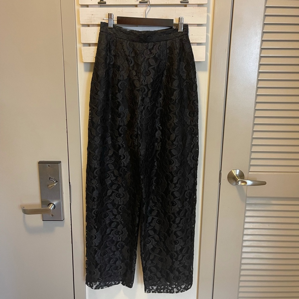 Black lace dress pant